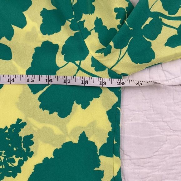 Halogen Green Floral Puffed Sleeve Blouse size Small - Picture 8 of 9